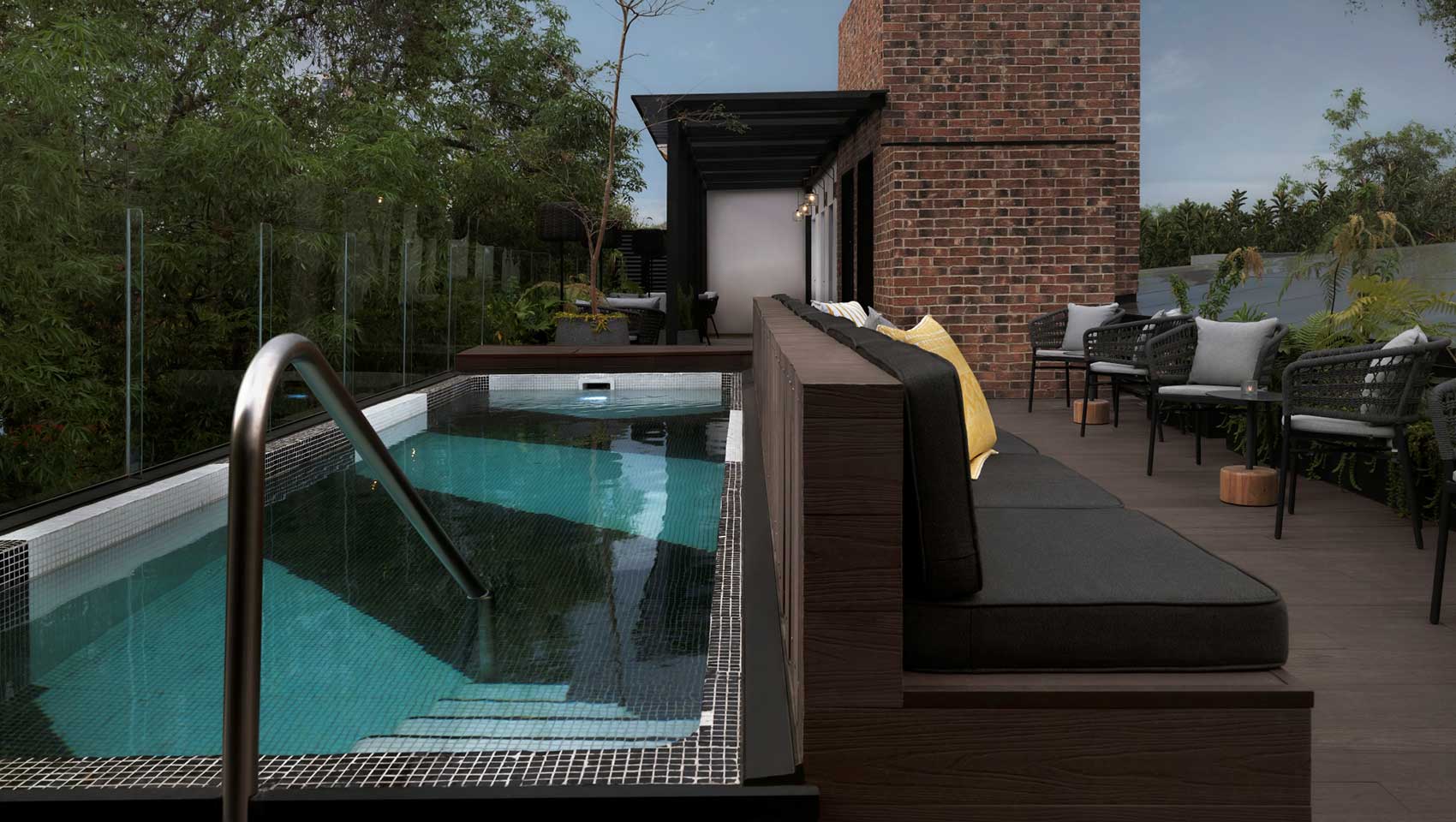 rooftop bar with pool